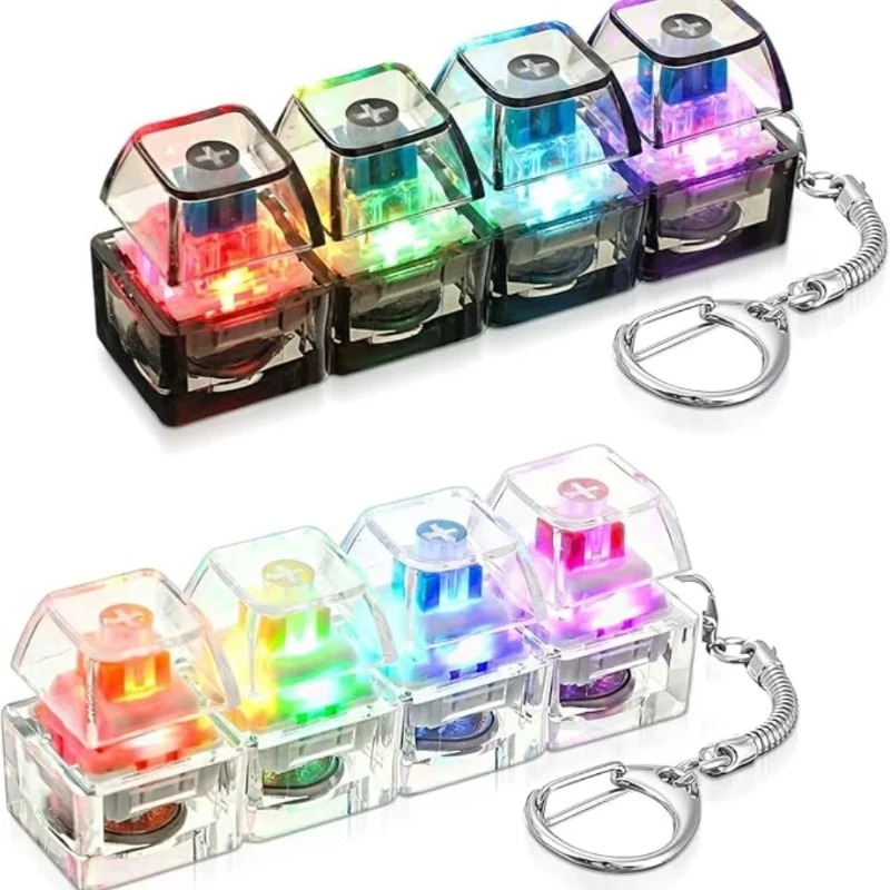 Electronics Gadgets For Kids - พวงกุญแจ LED รูปคีย์บอร์ด ของเล่นคลิกเกอร์คริสตัล ของเล่นบรรเทาความเครียด พวงกุญแจคีย์บอร์ด