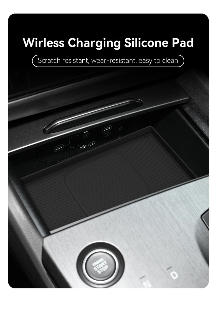 Wireless Phone Charger Pad - แผ่นชาร์จไร้สายซิลิโคนสำหรับ Kia Sportage NQ5 2026, แผ่นกันลื่นสำหรับคอนโซลกลาง