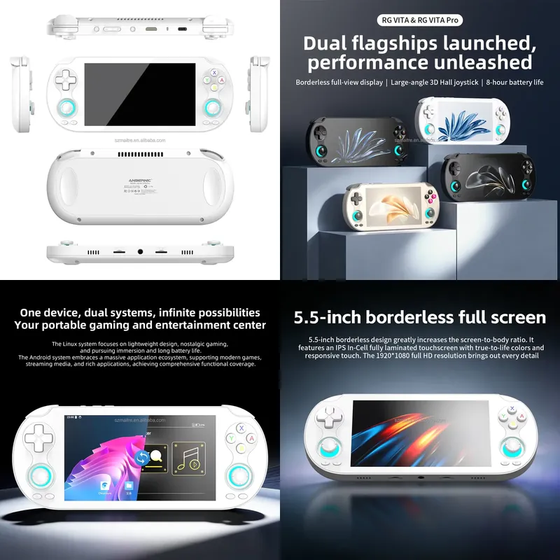 Handheld Game Console - 【CHIMU HOME】 เครื่องเล่นเกมพกพาหน้าจอสัมผัสขนาด 5.5 นิ้ว พร้อมระบบปฏิบัติการคู่