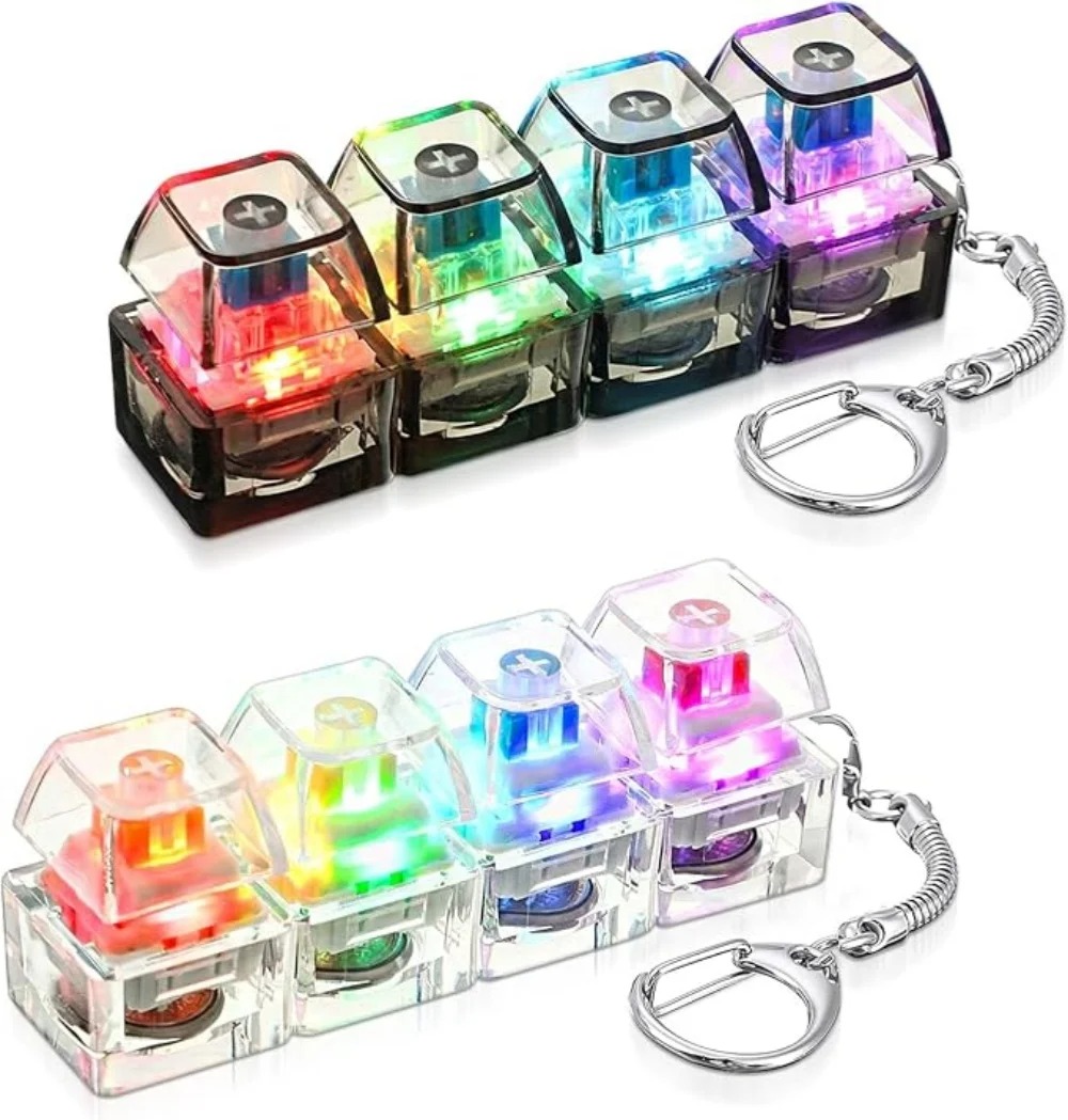 Electronics Gadgets For Kids - ของเล่นฟิดเจ็ต คีย์บอร์ด LED พวงกุญแจคริสตัล คลิกเกอร์ ของเล่นเสริมประสาทสัมผัสเพื่อบรรเทนความเครียด