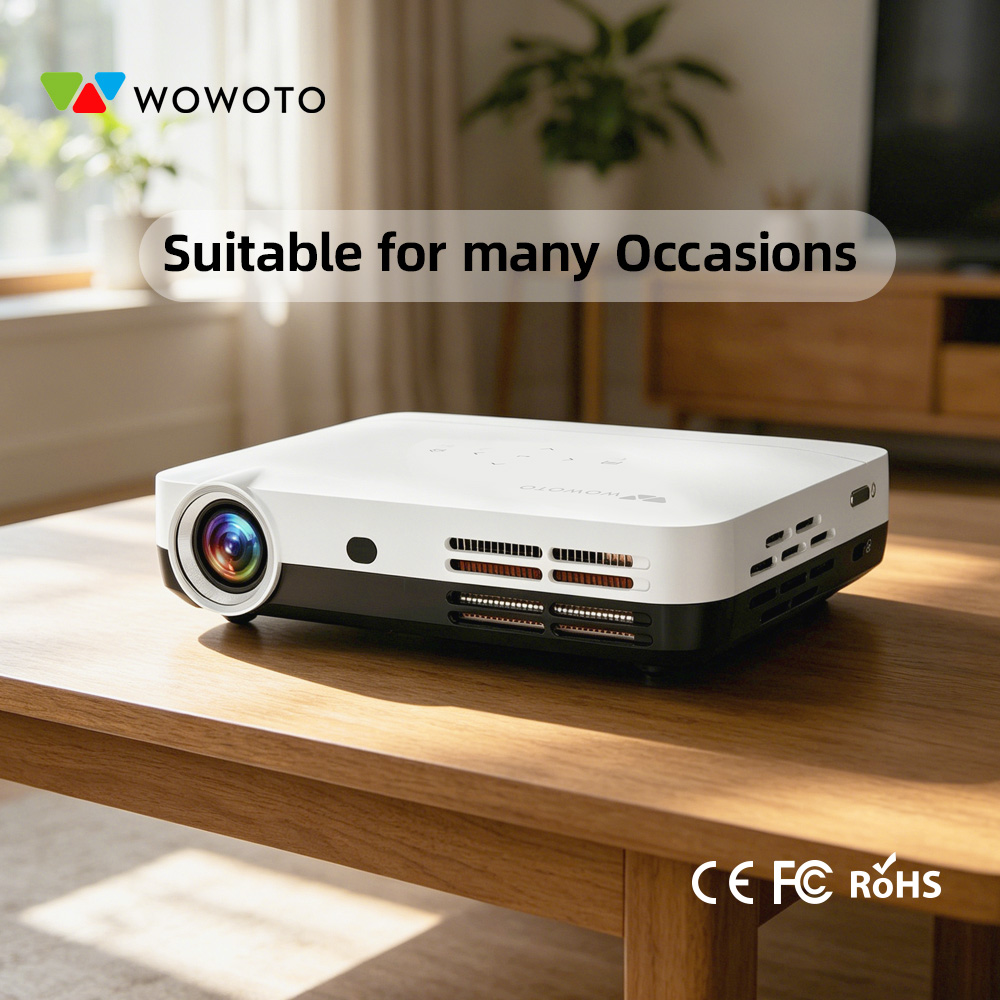 Mini Projector Portable - โปรเจคเตอร์โฮมเธียเตอร์พกพา WOWOTO ขนาดเล็ก 450ANSI ลูเมนส์ พร้อม