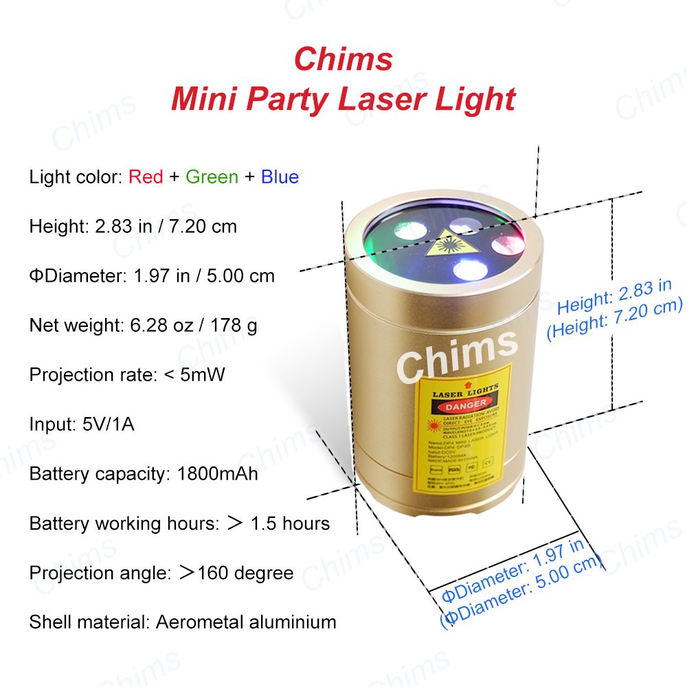 Chims เลเซอร์แบบพกพาไร้สายชาร์ - Mini Projector Portable บทวิจารณ์และราคา