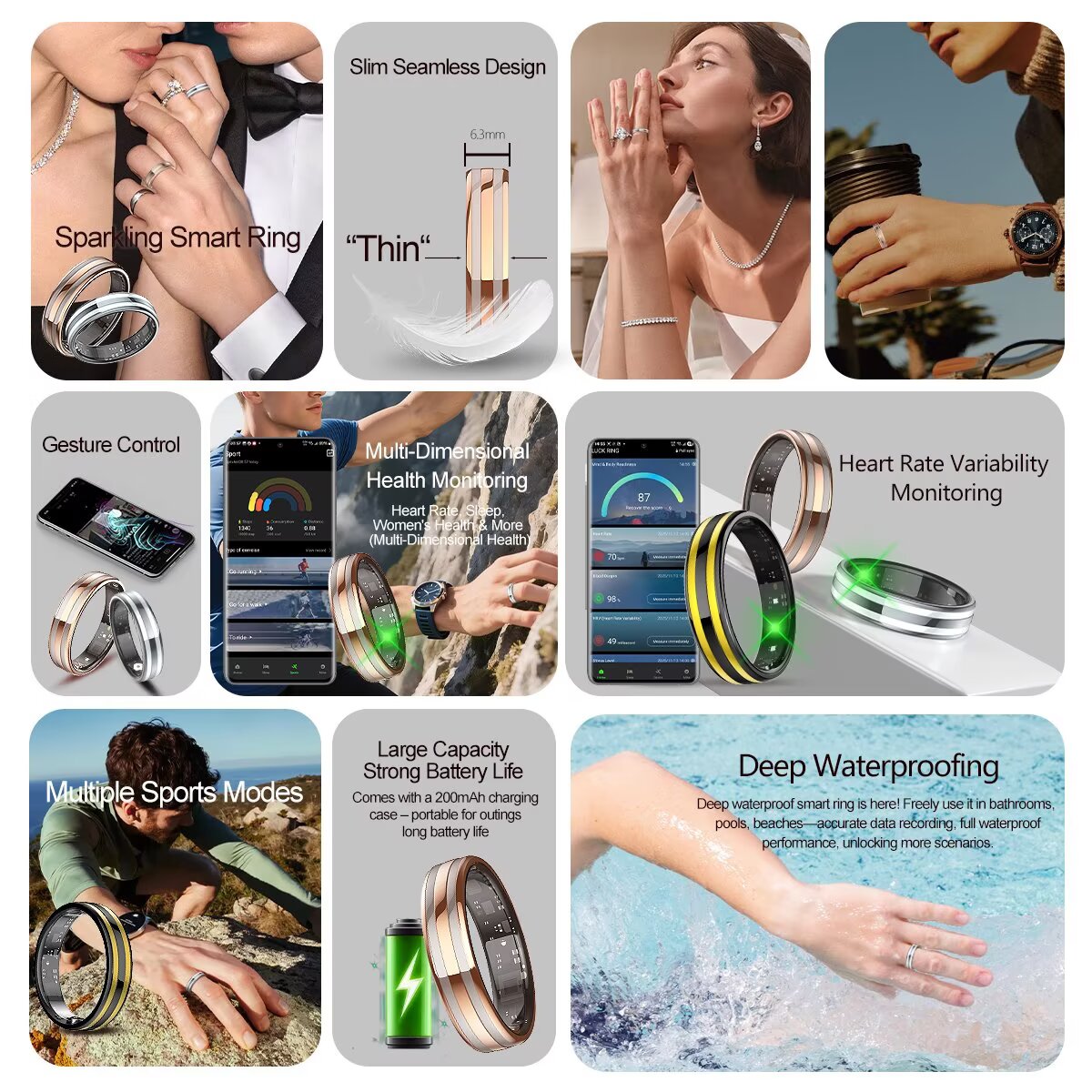 2026 สมาร์ทริงสำหรับผู้ชายผู้ห - Smart Ring Health บทวิจารณ์และราคา