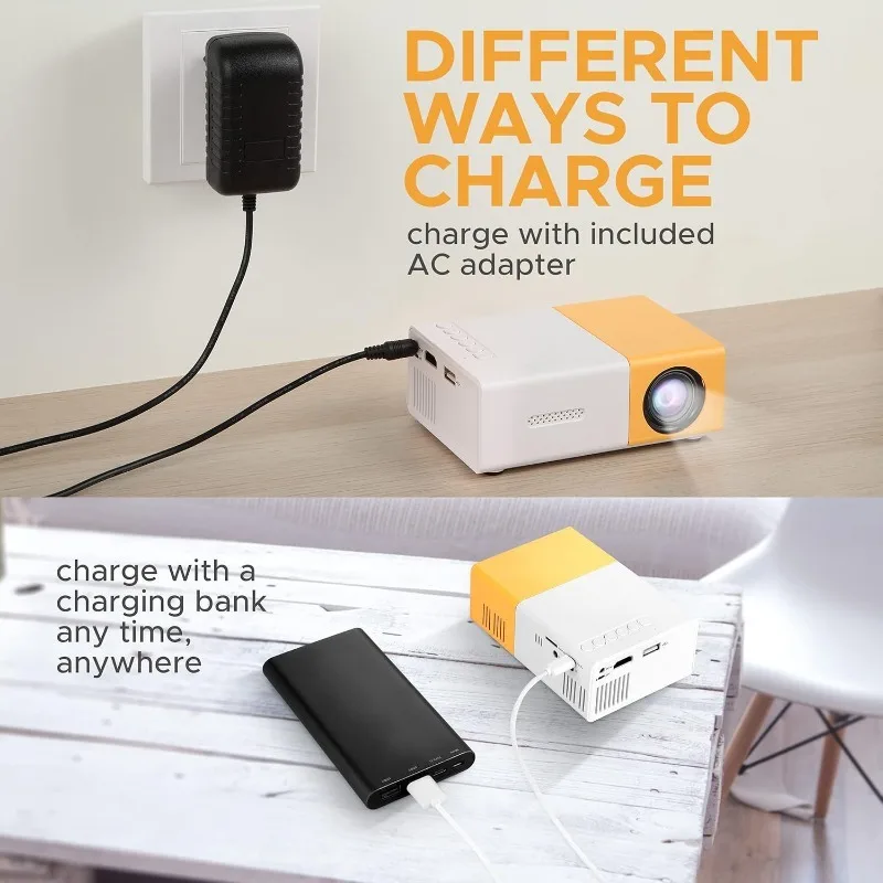 โปรเจคเตอร์ทีวีพกพา 110V-220V, - Mini Projector Portable บทวิจารณ์และราคา